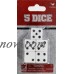 5 pack white dice 5/8" 16mm   000773989